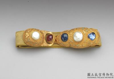 图片[3]-Summer belt with gemstone-inlaid gold fastener , Qing dynasty (1644-1911)-China Archive